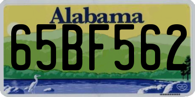 AL license plate 65BF562