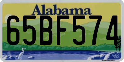 AL license plate 65BF574