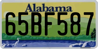 AL license plate 65BF587