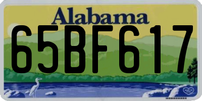 AL license plate 65BF617