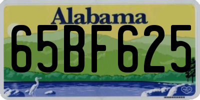 AL license plate 65BF625