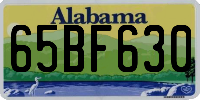 AL license plate 65BF630