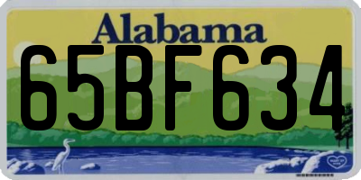 AL license plate 65BF634