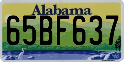 AL license plate 65BF637