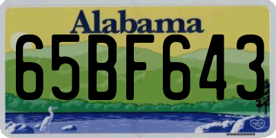 AL license plate 65BF643
