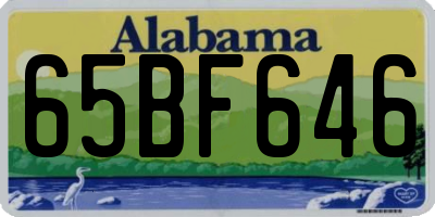 AL license plate 65BF646
