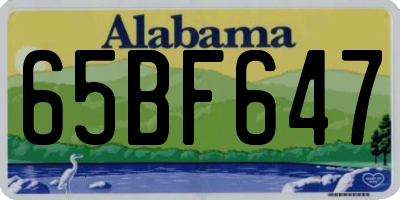 AL license plate 65BF647