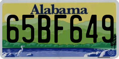 AL license plate 65BF649