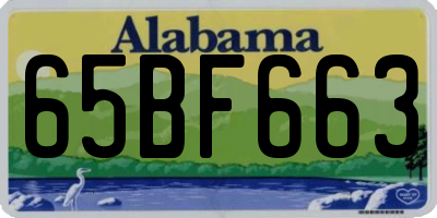 AL license plate 65BF663