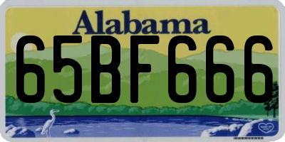 AL license plate 65BF666