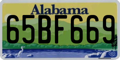 AL license plate 65BF669