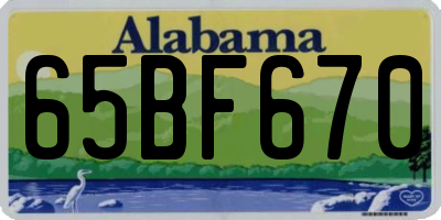 AL license plate 65BF670
