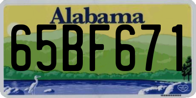 AL license plate 65BF671