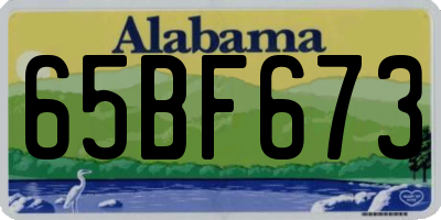 AL license plate 65BF673