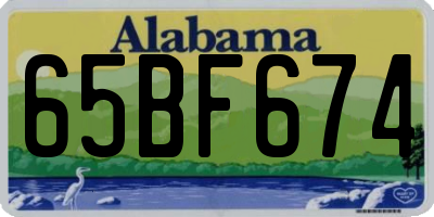 AL license plate 65BF674