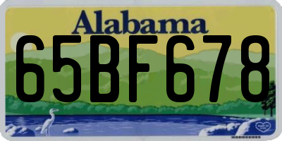 AL license plate 65BF678
