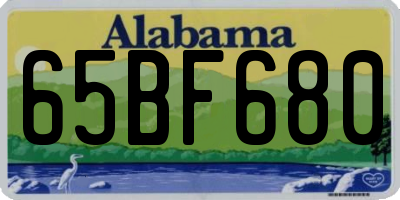 AL license plate 65BF680