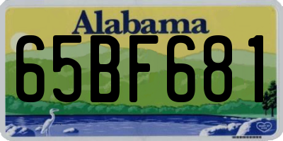 AL license plate 65BF681