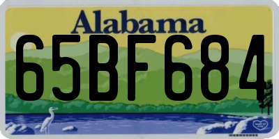 AL license plate 65BF684