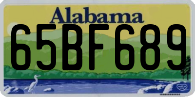 AL license plate 65BF689
