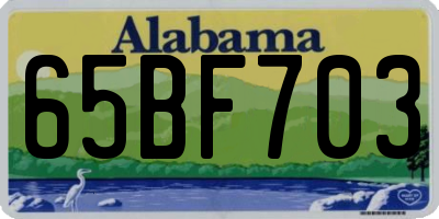 AL license plate 65BF703