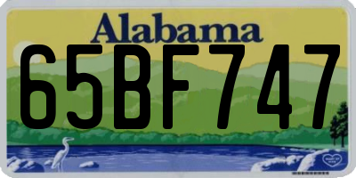 AL license plate 65BF747