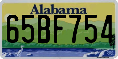 AL license plate 65BF754