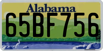 AL license plate 65BF756