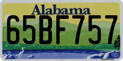 AL license plate 65BF757