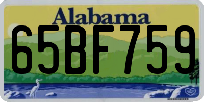 AL license plate 65BF759