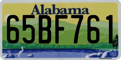 AL license plate 65BF761