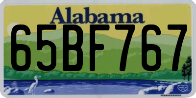 AL license plate 65BF767