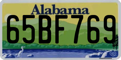AL license plate 65BF769