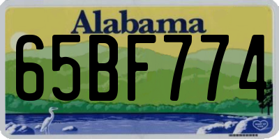 AL license plate 65BF774