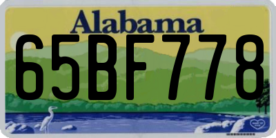AL license plate 65BF778