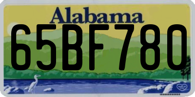 AL license plate 65BF780
