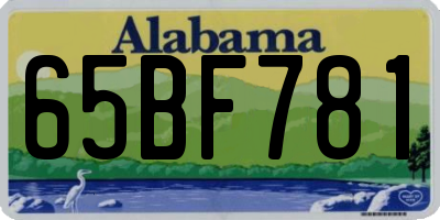 AL license plate 65BF781