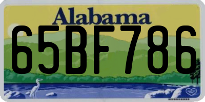 AL license plate 65BF786