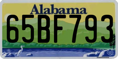 AL license plate 65BF793