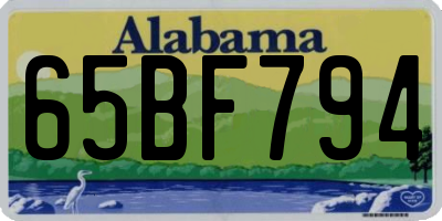 AL license plate 65BF794