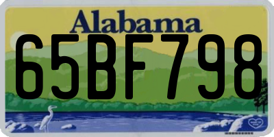 AL license plate 65BF798