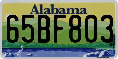 AL license plate 65BF803