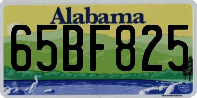 AL license plate 65BF825