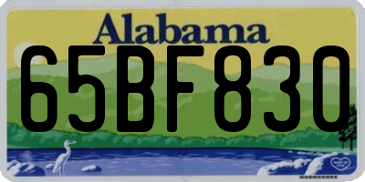 AL license plate 65BF830