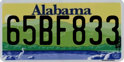 AL license plate 65BF833
