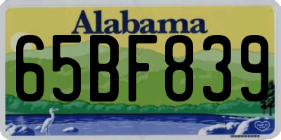 AL license plate 65BF839