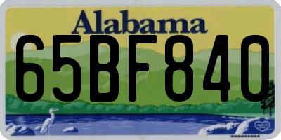 AL license plate 65BF840