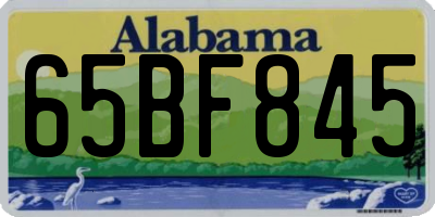AL license plate 65BF845