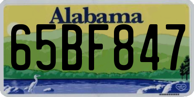 AL license plate 65BF847