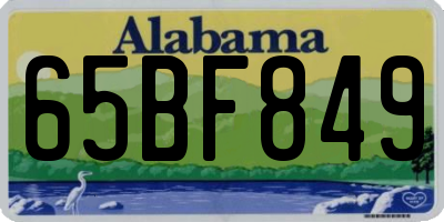 AL license plate 65BF849
